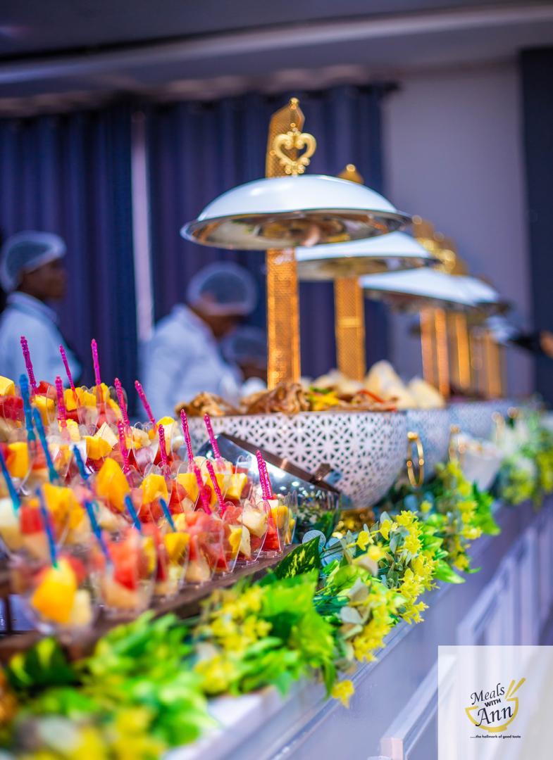Fruit cups on the buffet