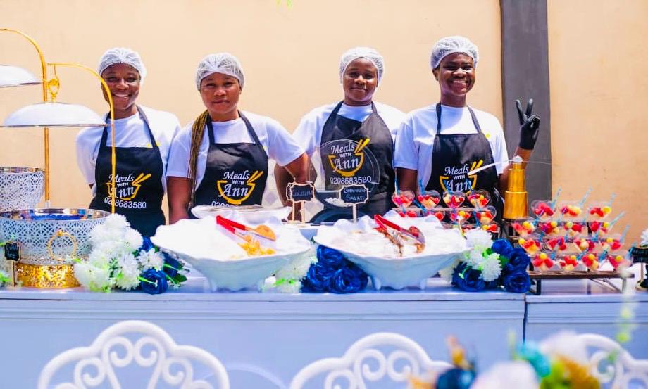 Catering team on service