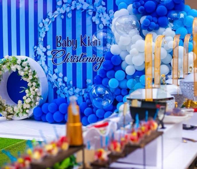 Christening table décor